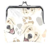 Custom Cute Puppies Beige Donna Cute Coin Purse Leather Buckle Kiss Lock Card Wallet Change Purse, Simpatico Cucciolo, Beige, Classic, Simpatici cuccioli, beige, Classico