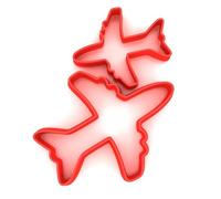 Custom Cutters Formine per biscotti a forma di aeroplano, set di 2 formine in plastica per cottura, fondente, argilla, pasticceria, glassa, gioielli (5 cm + 8 cm)