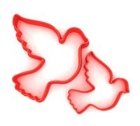 Custom Cutters Formine per biscotti a forma di colomba, set di 2 formine in plastica per cottura, fondente, argilla, pasticceria, glassa, gioielli (5 cm + 8 cm)