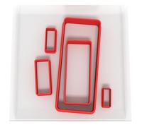 Custom Cutters Set di 5 formine rettangolari in plastica per cottura, fondente, argilla, pasticceria, glassa, gioielli (1,5/2/3/5/8 cm) v2