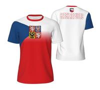 Custom Czech Republic 3D Maglietta T-Shirts Maniche Corte Magliette Basic Uomo Traspirante T-Shirt Uomo per Estate, Quotidiano, Corsa, S-3Xl L