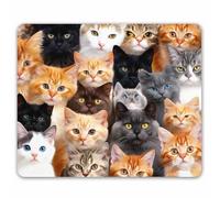 Custom Design,Cats Galore White Black Brown Cat Personality Desings Tappetini Mouse Soffice Tappetino per Mouse Base in Gomma Mousemat per Laptop Casa Pc 25X30Cm