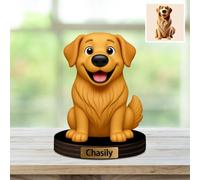 Custom Dog Pet Cat Photo 3D Cartoon Desk Decor Photo Frame Sign Plaque, Personalzied Cartoon Portrait Picture Frame Regali per il compleanno di famiglia