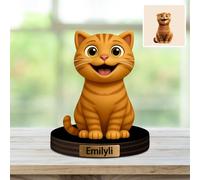 Custom Dog Pet Cat Photo 3D Cartoon Desk Decor Photo Frame Sign Plaque, Personalzied Cartoon Portrait Picture Frame Regali per il compleanno di famiglia