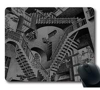 Custom Gaming Mouse Pad with Escher Art Drawing Illust Non-Slip Neoprene Rubber Standard Size 9 Inch(220mm) X 7 Inch(180mm) X 1/8 Inch(3mm) Desktop Mousepad Laptop Mousepads Comfortable Computer Mouse Mat