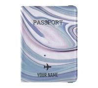 custom Leather Passport Holder Covers Case Personalized Lightweight Vaccine Card Holder Cover Combo for Women Girl Badge ID Vaccine Card Holder Wallet Travel Colorful Wave