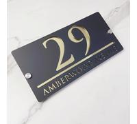 Custom Modern Two-Tone Acrylic 3D Floating House Numbers - Personalizzato Address Plaque for Stylish Outdoor Décor - Weatherproof Home Number Sign for Curb Appeal (Black Gold)