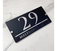 Custom Modern Two-Tone Acrylic 3D Floating House Numbers - Personalizzato Address Plaque for Stylish Outdoor Décor - Weatherproof Home Number Sign for Curb Appeal (Black Silver)