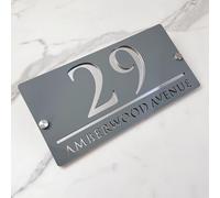 Custom Modern Two-Tone Acrylic 3D Floating House Numbers - Personalizzato Address Plaque for Stylish Outdoor Décor - Weatherproof Home Number Sign for Curb Appeal (Grey Silver)