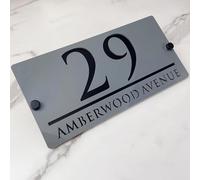 Custom Modern Two-Tone Acrylic 3D Floating House Numbers - Personalizzato Address Plaque for Stylish Outdoor Décor - Weatherproof Home Number Sign for Curb Appeal (Gray Black)