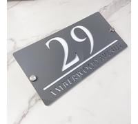 Custom Modern Two-Tone Acrylic 3D Floating House Numbers - Personalizzato Address Plaque for Stylish Outdoor Décor - Weatherproof Home Number Sign for Curb Appeal (Gray White)
