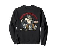 Custom Motorcycles Lowbrow Wolf Rockabilly 1950s Biker Felpa