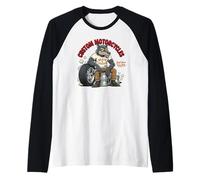 Custom Motorcycles Lowbrow Wolf Rockabilly 1950s Biker Maglia con Maniche Raglan