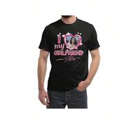 Custom Photo I Love My Girlfriend T-Shirt Personalized Gift For Couples And Girlfriends With Heart Design KOMFORT & SICHERHEIT - Das Kinder-T-Shirt aus 100 % Baumwolle bietet höchsten Tragekomfort und