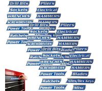 Custom Premium Magnetic Toolbox Labels for Tool Organization 12 Pack of Magnetic Toolbox Labels 3D-Printed Personalized Tool Box Drawer Tags Reusable General Multipurpose Tools Boxs Stickers