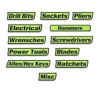 Custom Premium Magnetic Toolbox Labels for Tool Organization 12 Pack of Magnetic Toolbox Labels 3D-Printed Personalized Tool Box Drawer Tags Reusable General Multipurpose Tools Boxs Stickers