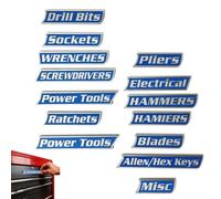 Custom Premium Magnetic Toolbox Labels for Tool Organization 12 Pack of Magnetic Toolbox Labels 3D-Printed Personalized Tool Box Drawer Tags Reusable General Multipurpose Tools Boxs Stickers