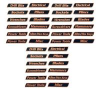 Custom Premium Magnetic Toolbox Labels for Tool Organization 12 Pack of Magnetic Toolbox Labels 3D-Printed Personalized Tool Box Drawer Tags Reusable General Multipurpose Tools Boxs Stickers