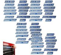 Custom Premium Magnetic Toolbox Labels for Tool Organization 12 Pack of Magnetic Toolbox Labels 3D-Printed Personalized Tool Box Drawer Tags Reusable General Multipurpose Tools Boxs Stickers