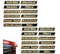 Custom Premium Magnetic Toolbox Labels for Tool Organization 12 Pack of Magnetic Toolbox Labels 3D-Printed Personalized Tool Box Drawer Tags Reusable General Multipurpose Tools Boxs Stickers