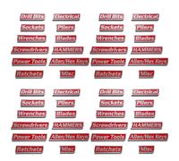 Custom Premium Magnetic Toolbox Labels for Tool Organization 12 Pack of Magnetic Toolbox Labels 3D-Printed Personalized Tool Box Drawer Tags Reusable General Multipurpose Tools Boxs Stickers