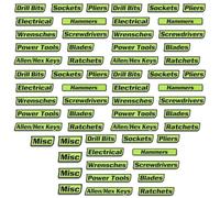 Custom Premium Magnetic Toolbox Labels for Tool Organization 12 Pack of Magnetic Toolbox Labels 3D-Printed Personalized Tool Box Drawer Tags Reusable General Multipurpose Tools Boxs Stickers