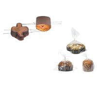 CUSTOM PRINT SHOPPING KIT PREPRAZIONE per PANETTONE O COLOMBA CON SPILLONE IN Acciaio da 50 CM IDEALE PER LA FASE DI RAFFREDDAMENTO - (2 SPILLONI+10 BUSTE)