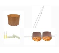 CUSTOM PRINT SHOPPING SET PREPARAZIONE PANETTONE 5 FORME PANETTONE DA 500 GR + 1 SPILLONE PANETTONE 52 CM + 1 AROMA PANETTONE + 5 BUSTE