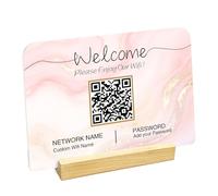 Custom QR Code Sign, Insegna in Acrilico Scan-to-Pay Personalizzata con Base in Legno, Supporto Display QR Code Multiuso per Piccole Imprese, Social Media & Pagamento per Negozio, Salone, Caffetteria