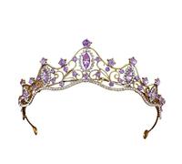 Custom Rhinestone Princess Crown Tiara - Elegant Bridal & Birthday Accessory(Ancient purple)