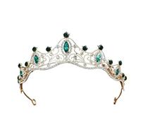 Custom Rhinestone Princess Crown Tiara - Elegant Bridal & Birthday Accessory(Golden green)