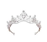 Custom Rhinestone Princess Crown Tiara - Elegant Bridal & Birthday Accessory(Silver)