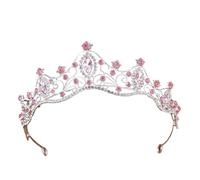 Custom Rhinestone Princess Crown Tiara - Elegant Bridal & Birthday Accessory(Silver powder)