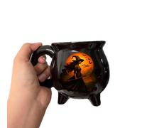 Custom Witch Cauldron Mug - Personalized Witch Cauldron Mug, Witching You A Wicked Brew for Women Besties Family Tea Cup Witchy Spooky Vibes Gifts (A,1pcs)