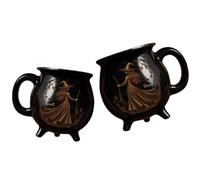 Custom Witch Cauldron Mug - Personalized Witch Cauldron Mug, Witching You A Wicked Brew for Women Besties Family Tea Cup Witchy Spooky Vibes Gifts (B,2pcs)