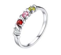 Custom4U Anelli Personalizzati in Argento Sterling per Mamma Mamma - Anelli per l'eternità di Matrimonio incisi per Le Donne Mamme Nonna