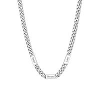 Custom4U Catena Cubana Personalizzata da Uomo, Catena in Argento da 5MM con incisione di 3 Nomi, Collana in Acciaio Inossidabile da 24+2" Lunghezza Regolabile (con Confezione Regalo)
