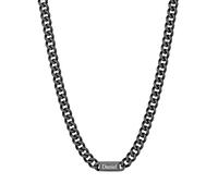 Custom4U Collana da Uomo Personalizzata con Nome, Catena in Nero, 5 mm, 24+2" Lunghezza Regolabile, in Acciaio Inossidabile, Regalo per la Festa Del Papà