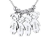 Custom4U Collana Personalizzatoa con Ciondolo di Bambini Ragazzi e Ragazze 1-5 Nomi Collana da Donna Mamma Placcata in Oro in Argento S925 Gioielli Personalizzati Regalo di Compleanno per Madre