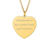 Custom4U Collane Personalizzate a Cuore in Oro per Donna - Ciondolo con Incisione Personalizzata in Acciaio Inossidabile da Ragazza con Tutte Le diciture desiderate