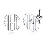 Custom4U Gemelli per Uomo Personalizzati con Foto Lettere Gemelli per Matrimonio con Incisione Traforata Tridimensionale Lettere Ondulate per Uomo Sposo Ragazzi Regalo di Laurea