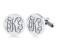 Custom4U Gemelli per Uomo Personalizzati con Foto Lettere Gemelli per Matrimonio con Incisione Traforata Tridimensionale Lettere Ondulate per Uomo Sposo Ragazzi Regalo di Laurea