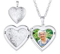 Custom4U Medaglioni per collana da donna Regali Ciondolo cuore inciso personalizzato per fidanzata madre moglie Nana