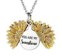 Custom4U Sei Il Mio Sole Collana Personalizzato Argento Sterling Ciondolo Girasole Gioielli Personalizzati Regali per Le Donne Mamma Fidanzata Compleanno Natale