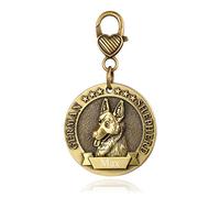 Custom4U Targhette per Cani incise per Animali Domestici - Targhetta per Cani Personalizzata con Immagine Effetto Pastore Tedesco 3D - Targhetta identificativa per Animali in Ottone Personalizzata