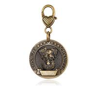 Custom4U Targhette per Cani per Animali Domestici Targhette identificative in Ottone con Incisione - Targhetta identificativa Schnauzer Personalizzata