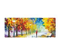 CustoMade Artiste Peinture À L'huile Grand Tapis De Souris En Caoutchouc Personnalité Paysage Personnalisé Personnalisé Tapis De Souris Feuilles D'automne 15.7X35.4X 0.06 in