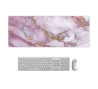 CustoMade Tapis de Souris d'ordinateur Creative Marble Cartoon Cartoon Pad de Bureau Grand Tapis de Souris Violet or marbre 15.7X35.4X0.12 in
