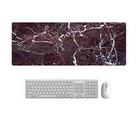 CustoMade Tapis de Souris d'ordinateur Tapis de Bureau de Dessin animé de Couleur de marbre créatif Grand Tapis de Souris Motif Cassé marbre 15.7X35.4X0.08 in