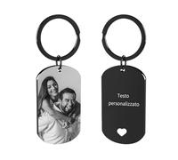 Customaster Portachiavi Personalizzato Con Foto, Double Face - Regali Per Uomini, Donne E Famiglie